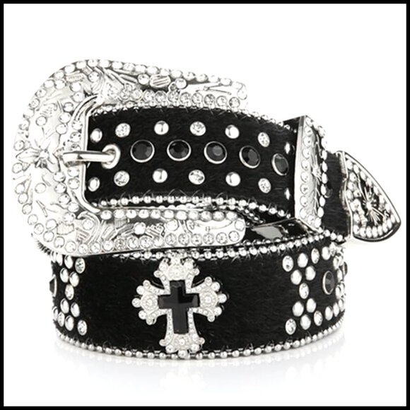 Rhinestone Cross Crystal Belt Y2K Punk Rock Gothic Western Fashion Accessory main image 6